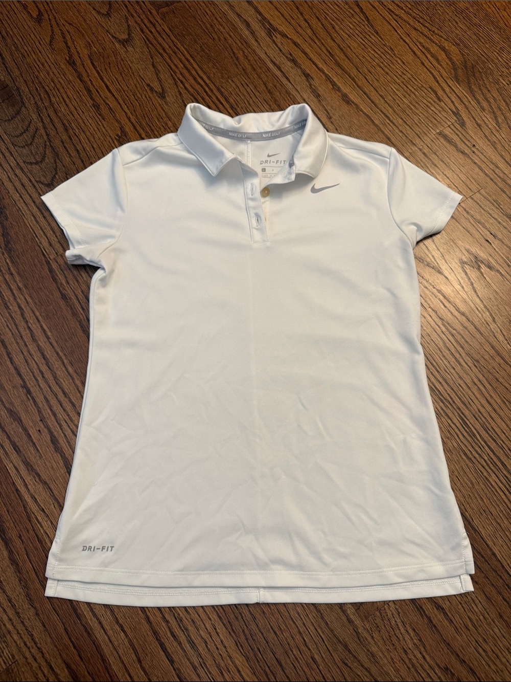 Girls Nike White Dri-FIT Polo Golf Shirt